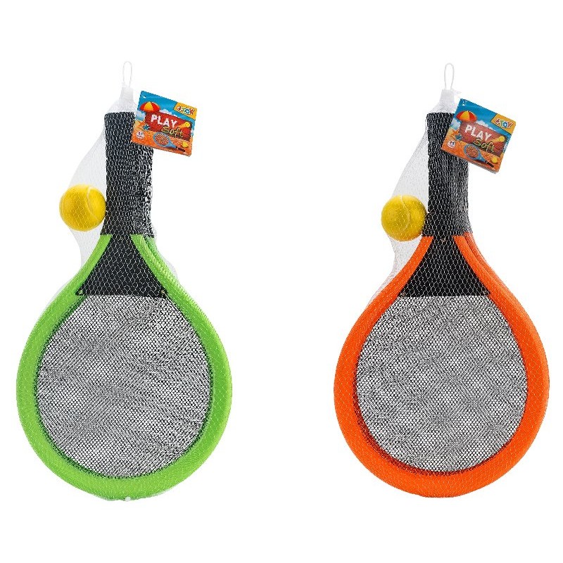 Racchette Beach Tennis 2pz C/Palla Morbida 3col di Globo