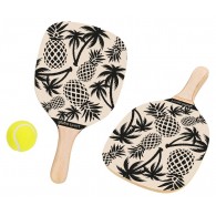 Racchette da Spiaggia in Legno C/1 Pallina Tennis di Globo
