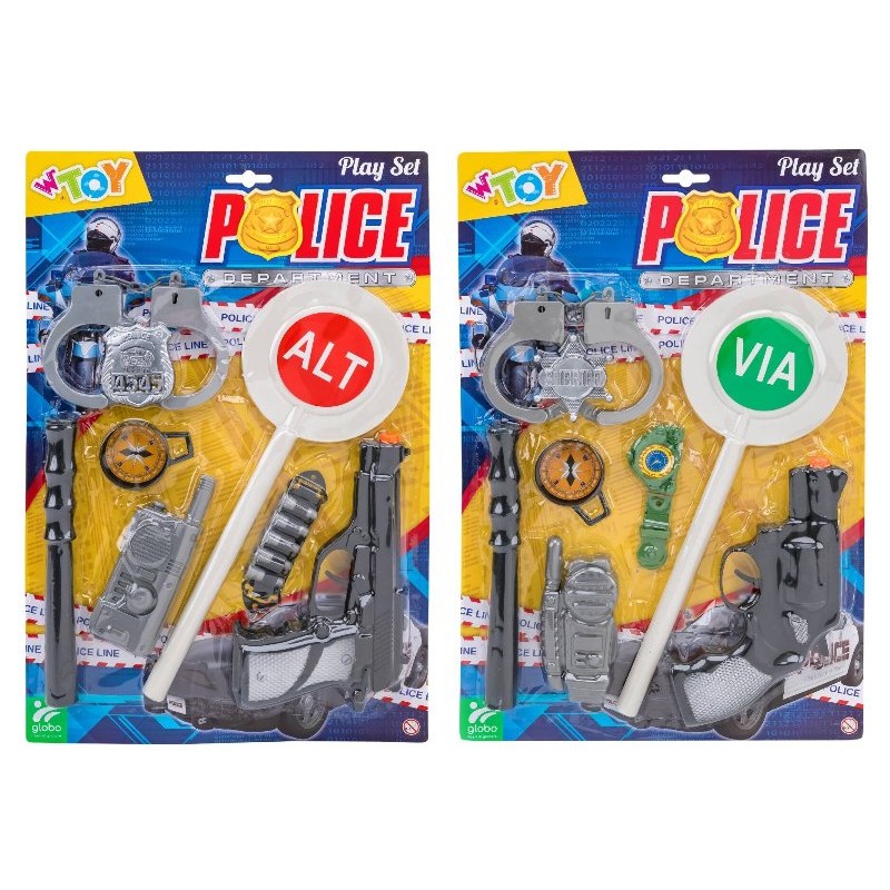 Set Polizia C/Pistola/Accessori 2ass. di Globo