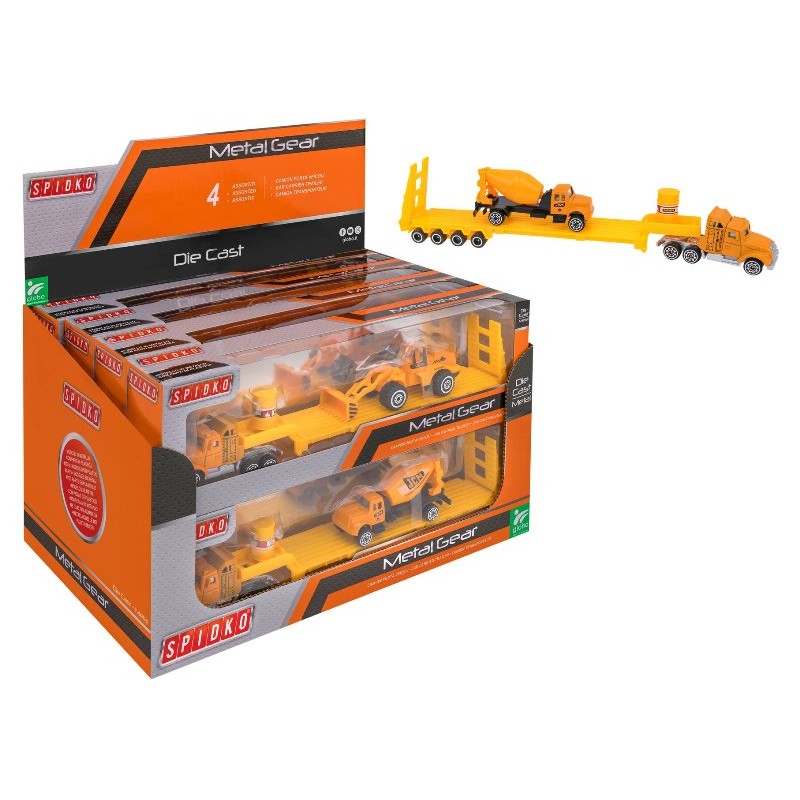 D-Cast Camion Portauto C/Mezz Lav 1:64 4a 8pz D/B di Globo
