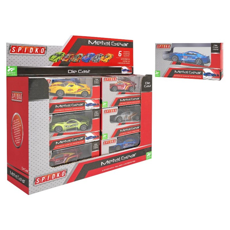 Auto Die Cast 1:43 Retrocarica 6ass 12pz D/Box di Globo