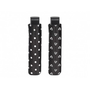 Ombrello Mini Donna 54cm Manuale Bianco e Nero di Perletti