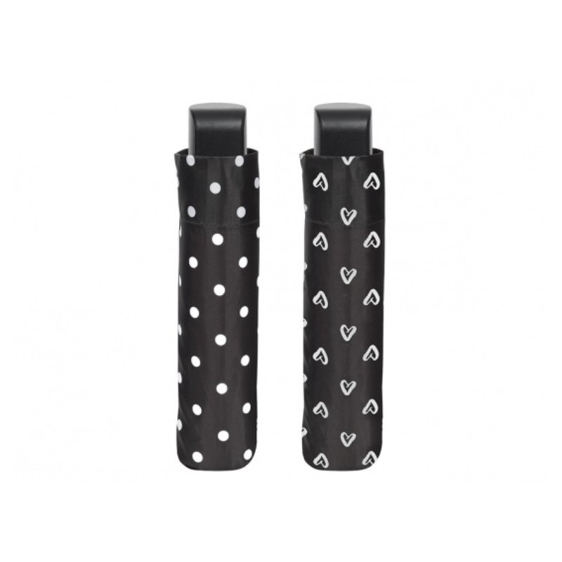 Ombrello Mini Donna 54cm Manuale Bianco e Nero di Perletti