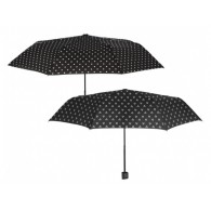 Ombrello Mini Donna 54cm Manuale Bianco e Nero di Perletti