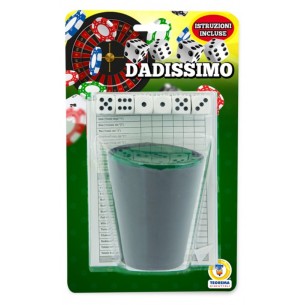 Bicchiere in Pelle con 6 Dadi da Poker di Teorema