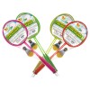 Racchette Badminton 4 Col. Fluo con Volano e Pallina in Spugna di Teorema