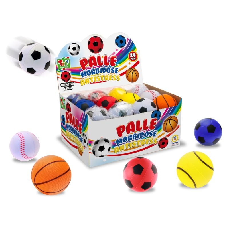 Palline Antistress 6 Mdl 24 Pz Diametro 63mm di Teorema