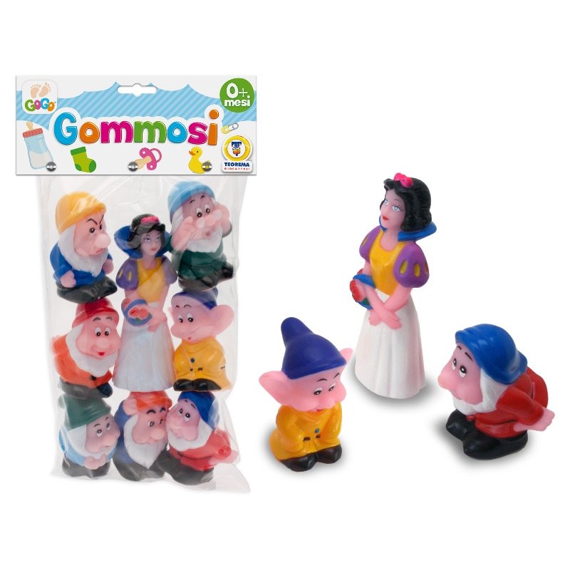 Gommosi 7 Nani con Principessa 9 Cm Princ. 15 Cm di Teorema