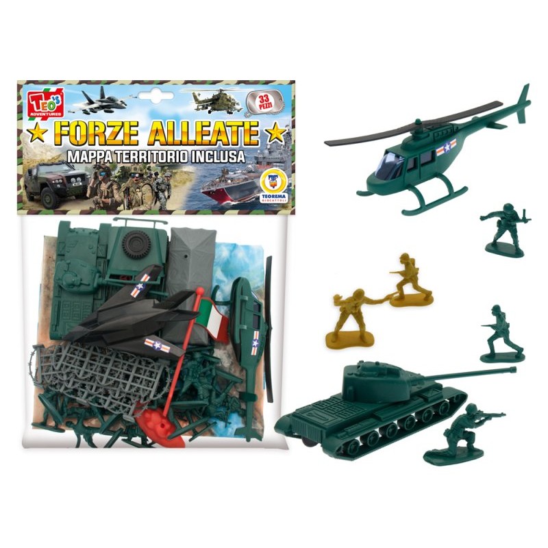 Busta Soldatini Forze Alleate 33pz 33 Pz Poster Colorato Incluso di Teorema