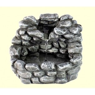 Fontana con Pompa Cm. 13x13x12 in Resina di Rossi-Rosa