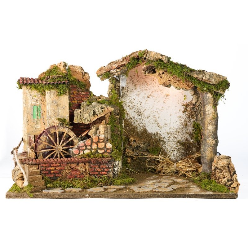Capanna 50x26x33 con Mulino di Rossi-Rosa