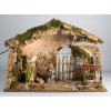 Capanna Cm. 50x26x36 con Nativita' Cm. 16 e Luce di Rossi-Rosa