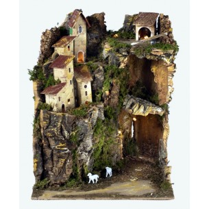 Presepe Cm.25x25x30 con Luci di Rossi-Rosa