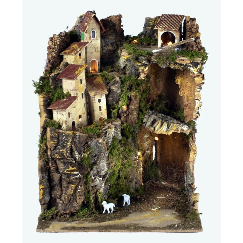 Presepe Cm.25x25x30 con Luci di Rossi-Rosa