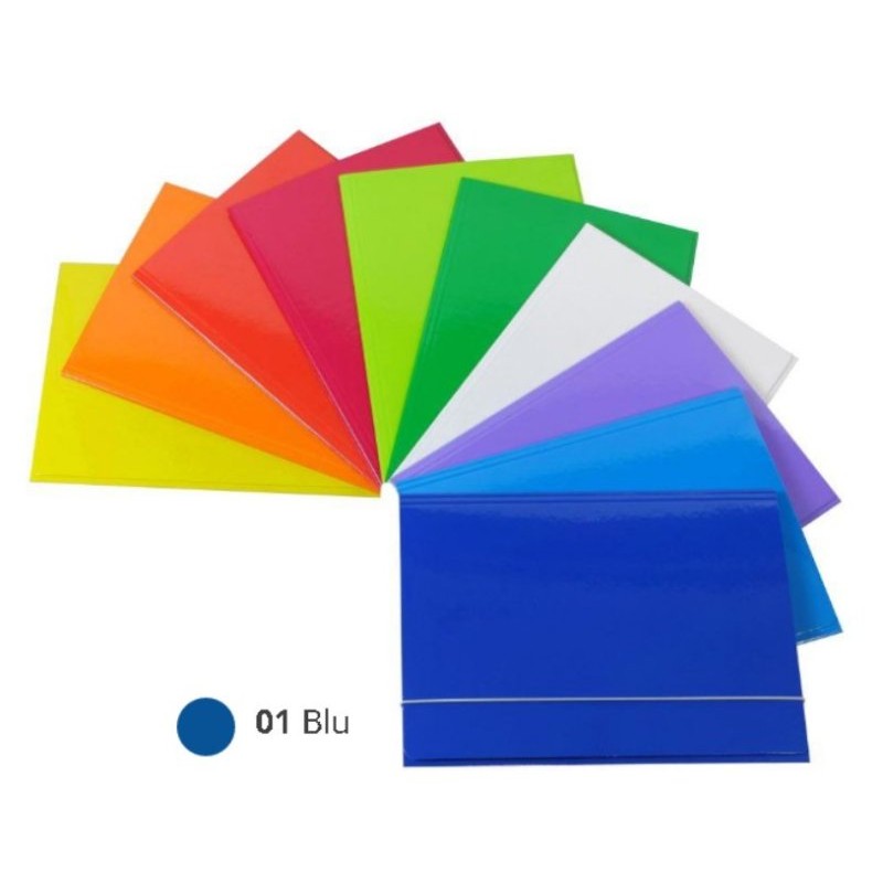 Cartelline Plastificate 25x34 - 3 Lembi Patte Mm.0,8 C/Elastico, Imballo 10 Pz. Colore Blu di Ciac Srl