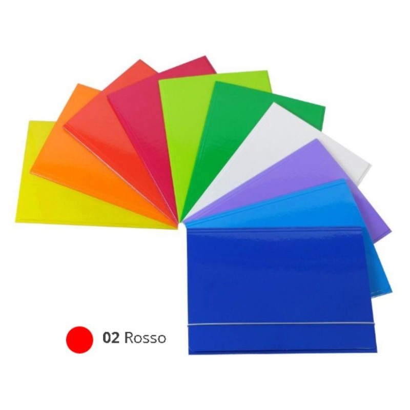 Cartelline Plastificate 25x34 - 3 Lembi Patte Mm.0,8 C/Elastico, Imballo 10 Pz. Colore Rosso di Ciac Srl