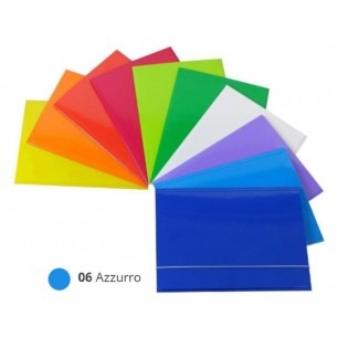 Cartelline Plastificate 25x34 - 3 Lembi Patte Mm.0,8 C/Elastico, Imballo 10 Pz. Colore Azzurro di Ciac Srl