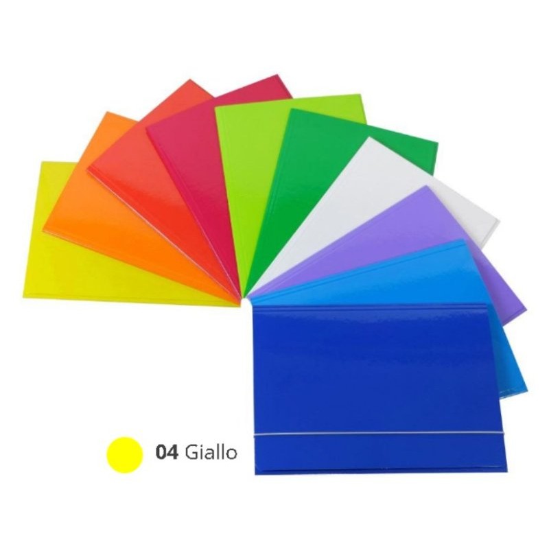 Cartelline Plastificate 25x34 - 3 Lembi Patte Mm.0,8 C/Elastico, Imballo 10 Pz. Colore Giallo di Ciac Srl