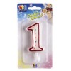 Candelina Zuccherino Numero 1 Rosso di Big Party