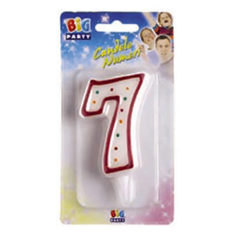 Candelina Zuccherino Numero 7 Rosso di Big Party
