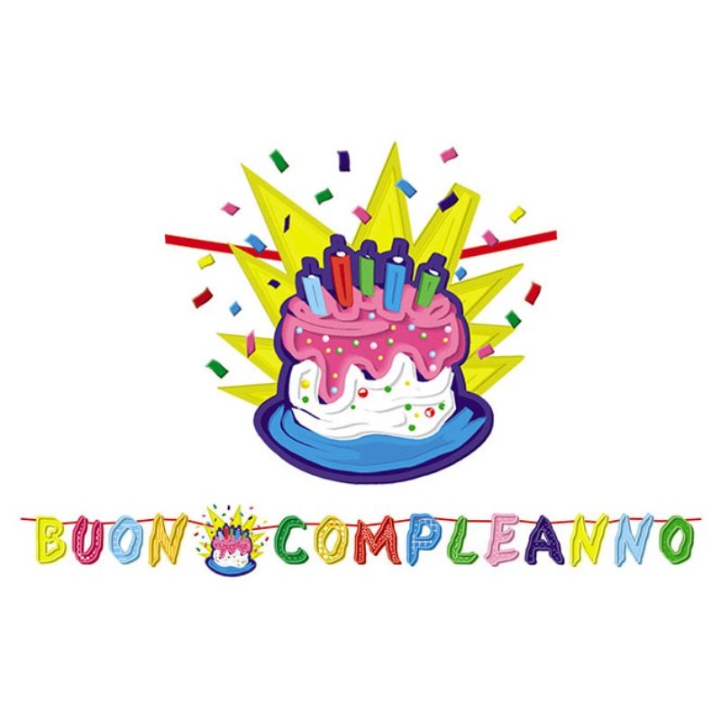 Festone Kit Scritta Maxi Buon Compl. Torta Cm.600 di Big Party