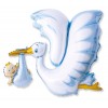 Palloncino Mylar Forma Cm.106*94 (52") Cicogna Celeste di Big Party