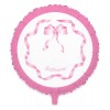 Palloncino Mylar Tondo Cm.60 Battesimo Rosa (24") di Big Party