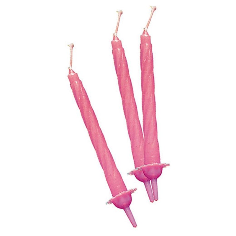 12 Candelina Torta con Supp. Rosa di Big Party