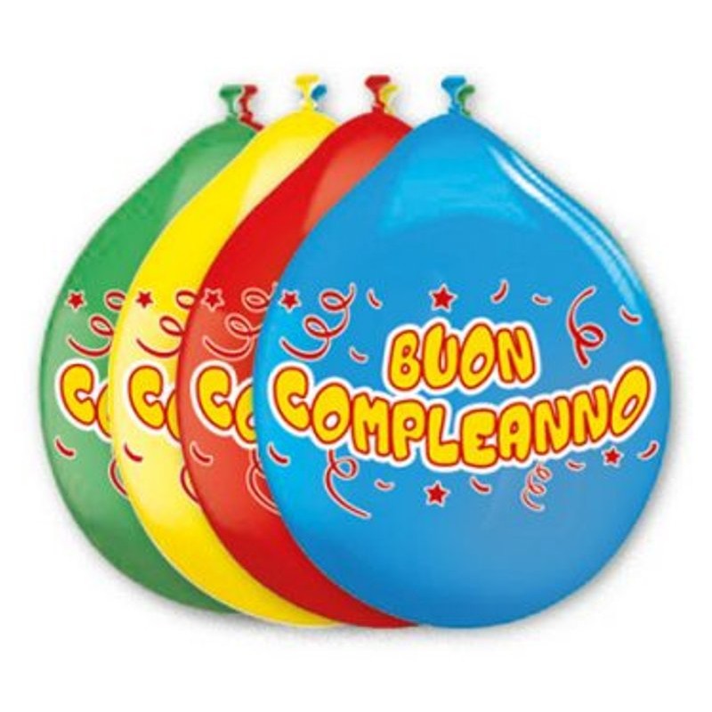 20 Pall. Medium 10" (Cm.26) Buon Compleanno di Big Party