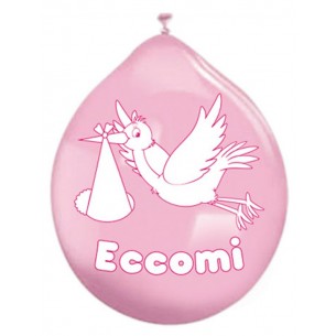 20 Pall. Medium 10" (Cm.26) Eccomi Rosa di Big Party