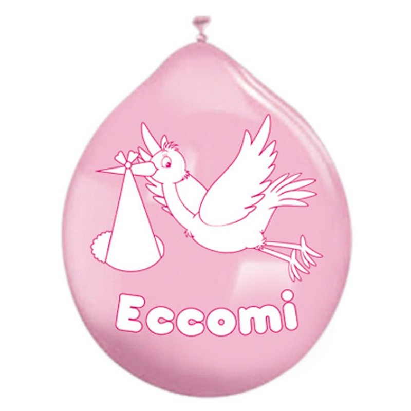 20 Pall. Medium 10" (Cm.26) Eccomi Rosa di Big Party