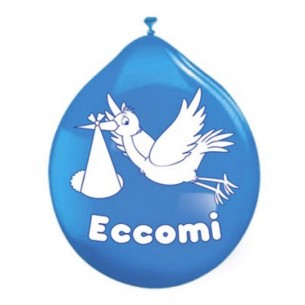 20 Pall. Medium 10" (Cm.26) Eccomi Celeste di Big Party