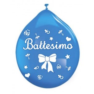 20 Pall. Medium 10" (Cm.26) Battesimo Celeste di Big Party
