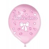 20 Pall. Large 12" (Cm.30) Battesimo Rosa di Big Party