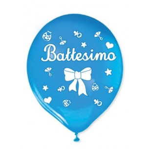 20 Pall. Large 12" (Cm.30) Battesimo Celeste di Big Party