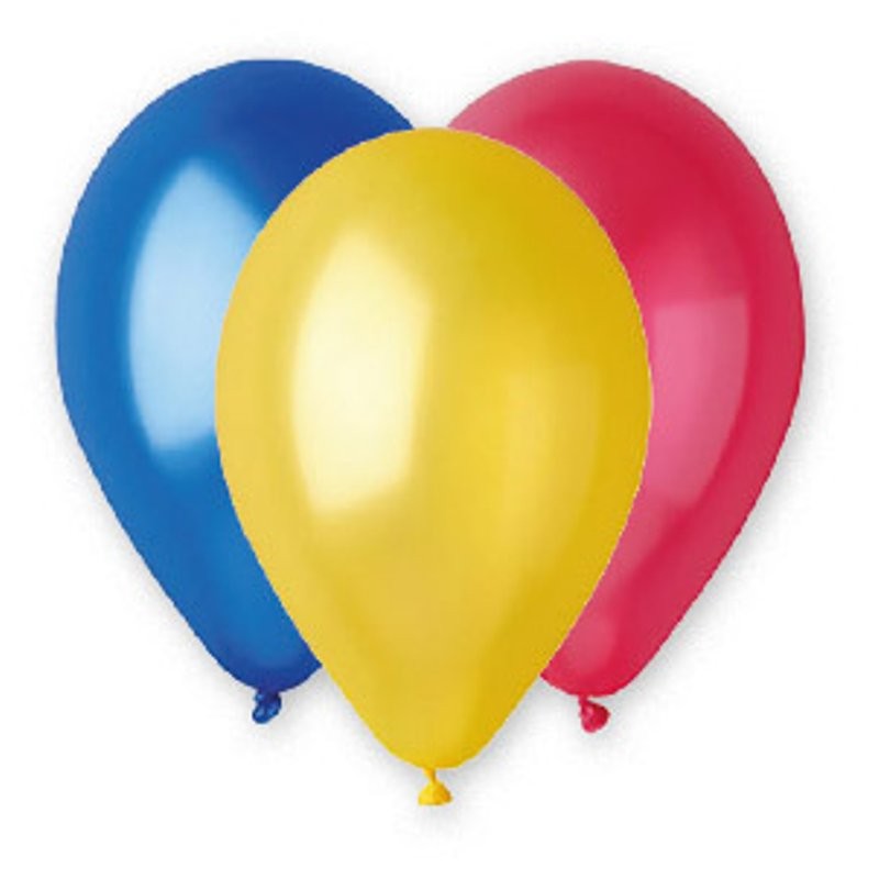 100 Pall. Medium Metal 10" (Cm.26) Assortiti di Big Party