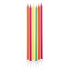 12 Candelina Matite Assortite Fluor Cm.15 + Supp. di Big Party