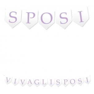 Festone in Carta con Nastro di Seta Viva gli Sposi di Big Party