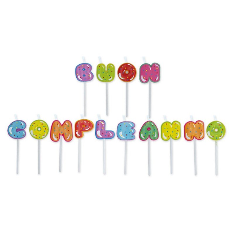 Candeline Picks Maxi Buon Compleanno Cupcake Cm.8 di Big Party