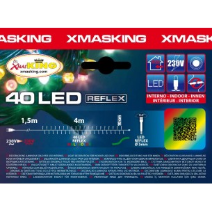 Catena Mb 40 Led Multi 5mm Luce Fissa 230v Interno Cavo Verde 1,5+4m di Lotti