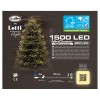 Catena Nastro Minicluster O6cm Ntl 1500 Led Bianco Caldo 5mm Controller 8g Timer Trasformatore Esterno Cavo Verde 4+30,5m