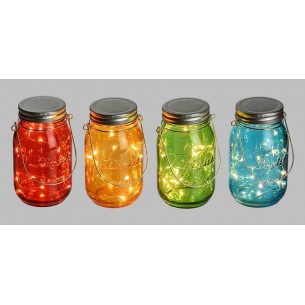 Barattolo Vetro Mix4 Colori 15 Microled Classic 1,5mm Luce Fissa a Batteria Portatile Display Pdq D.9xh15cm di Lotti