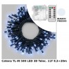 Catena Tl-Ir 500 Led Bianco 5mm Telec. Ir 11f On-Off 8g Timer 8-16 Ore a Batteria 3xd Esterno Cavo Verde 0,5+20m di Lotti