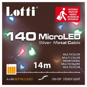 Luci in Filo Metallico a Batteria Multicolor in Metallo 140 Mini Led Uso Interno Filo Argento a Batteria di Lotti