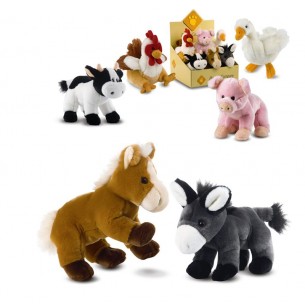 Piccoli Plush "Farm Tribe" H 21 Cm, Expo da 6 Sogg. Asst.Ti di Plush-Company