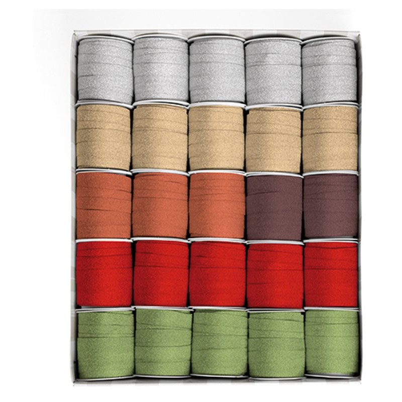 82245-25 25 Rocchetti Mt5 68245 Mm 10 - Rotolini Nastro Glitter 5mt Ass.Ti di Brizzolari