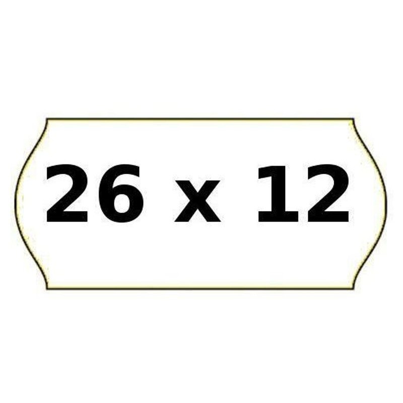 Rotolino Etichette Prezzi ad Onda Permanente 26x12 Bianco di Rotolificio Pugliese Srl