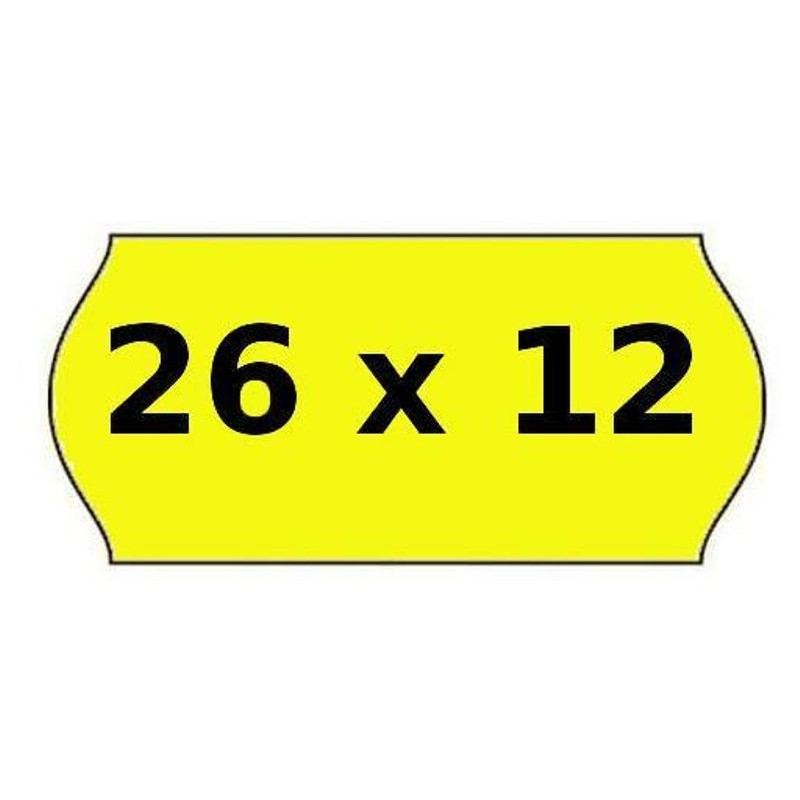 Rotolino Etichette Prezzi Permanente ad Onda 26x12 Fluo Giallo di Rotolificio Pugliese Srl