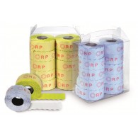 Rotolino Etichette Prezzi Permanente ad Onda 26x12 Fluo Giallo di Rotolificio Pugliese Srl