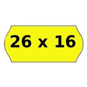 Rotolino Etichette Prezzi ad Onda Permanente 26x16 Fluo Giallo di Rotolificio Pugliese Srl